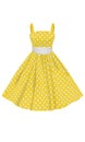 Vector yellow dress with white polka dots