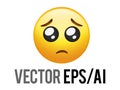 Vector yellow face pity pleading begging eyes icon