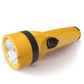 Vector yellow flashlight on a white background