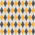 Vector yellow gray geometric diamonds seamless pattern