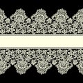 Vector Yellow Lace Border. Seamless Pattern.