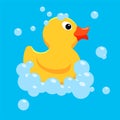 Vector yellow rubber duck toy Royalty Free Stock Photo