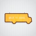 Vector yellow school bus illustration. Blackboard stylization, y Royalty Free Stock Photo