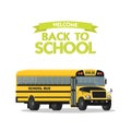 Vector yellow school bus on white background Royalty Free Stock Photo