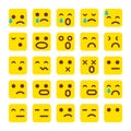 Vector yellow Set of smile icons. emoji. emoticons face, sad, vector illustration Royalty Free Stock Photo