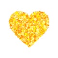 Vector yellow stars font, heart shape