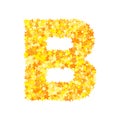 Vector yellow stars font, letter B