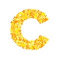 Vector yellow stars font, letter C