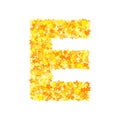 Vector yellow stars font, letter E