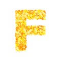 Vector yellow stars font, letter F