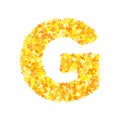 Vector yellow stars font, letter G