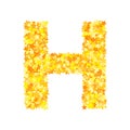 Vector yellow stars font, letter H