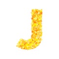 Vector yellow stars font, letter J