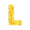 Vector yellow stars font, letter L