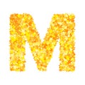 Vector yellow stars font, letter M
