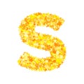 Vector yellow stars font, letter S