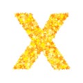 Vector yellow stars font, letter X