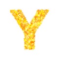 Vector yellow stars font, letter Y