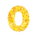 Vector yellow stars font, numeral 0