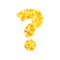 Vector yellow stars font, question mark