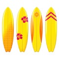 Vector Yellow Surfboard Icons Royalty Free Stock Photo