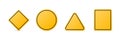Vector Yellow Warning, Danger Stop Sign Frame Icon Set Isolated. Rhombus, Circle, Triangle, Rectangle Dangerous Sign Royalty Free Stock Photo
