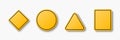 Vector Yellow Warning, Danger Stop Sign Frame Icon Set Isolated. Rhombus, Circle, Triangle, Rectangle Dangerous Sign Royalty Free Stock Photo