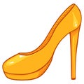 Vector Yellow Women Highheels Shoes Royalty Free Stock Photo