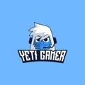 Yeti Gamer with Headphones Vector Illustration, E Sport Mascot Yeti Royalty Free Stock Photo