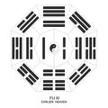 Yin and yang symbol with Bagua Trigrams. Fu Xi `Earlier Heaven` Bagua arrangement