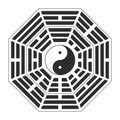 Yin and yang symbol with Bagua Trigrams.Two variant bagua arrangement.