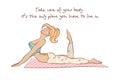 Vector yoga illustration. Healthy lifestyle. motivation