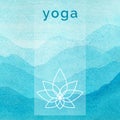 Vector yoga illustration. Poster for yoga class with a nature backdrop.