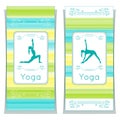 Vector yoga illustration. Yoga posters with floral ornament and yogi silhouette. Identity design for yoga studio, yoga center, cla Royalty Free Stock Photo