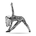 Vector yoga illustration in zentangle style. Girl in yoga pose.