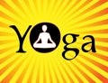 Vector yoga logo ,Yoga symbol, Man performing Yoga in lotus position, asana & meditation