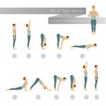 Vector yoga set in flat style.