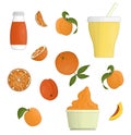 Vector yoghurt and fruit illustration