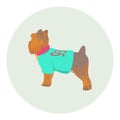 Vector Yorkshire Terrier standing half-face icon