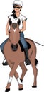 Vector - young girl on the horse Royalty Free Stock Photo