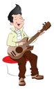 Vector of young guitarist