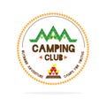 Vector : Youth camping club logo with mountain and camp fire in