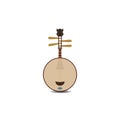 Vector yueqin icon, Chinese string plucked musical instrument.