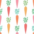 Vector yummy carrots seamless pattern background