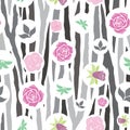 Vector Zebra Print Floral pattern background