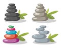 Vector zen rock stones stack in balance Royalty Free Stock Photo