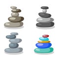 Vector zen rock stones stack in balance Royalty Free Stock Photo