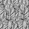 Vector zendoodle feathers seamless pattern