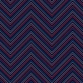 Vector zigzag lines vector seamless pattern. Colorful chevron stripes texture Royalty Free Stock Photo