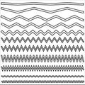 Vector zigzag lines and waves, Squiggle zig zag frame with wiggle.